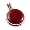 Natural Carnelian Gemstone 925 Sterling Silver Gift Two Tone Pendant 1.4'' q3H12