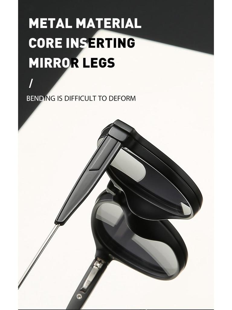 Magnetic Round Frame Polarized Clip-on Sunglasses Set for Men & Women - 5 Interchangeable Lenses