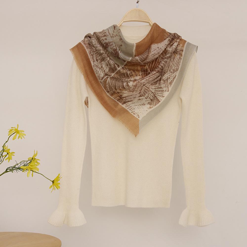 Water-Soluble Cashmere Scarf: Lightweight Square Shawl for Summer & Air-Conditioned Comfort