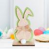 Easter Bunny Decorations Ornament Craft Desk Hallway Party Favors Indoor Rabbit Figurine Wooden