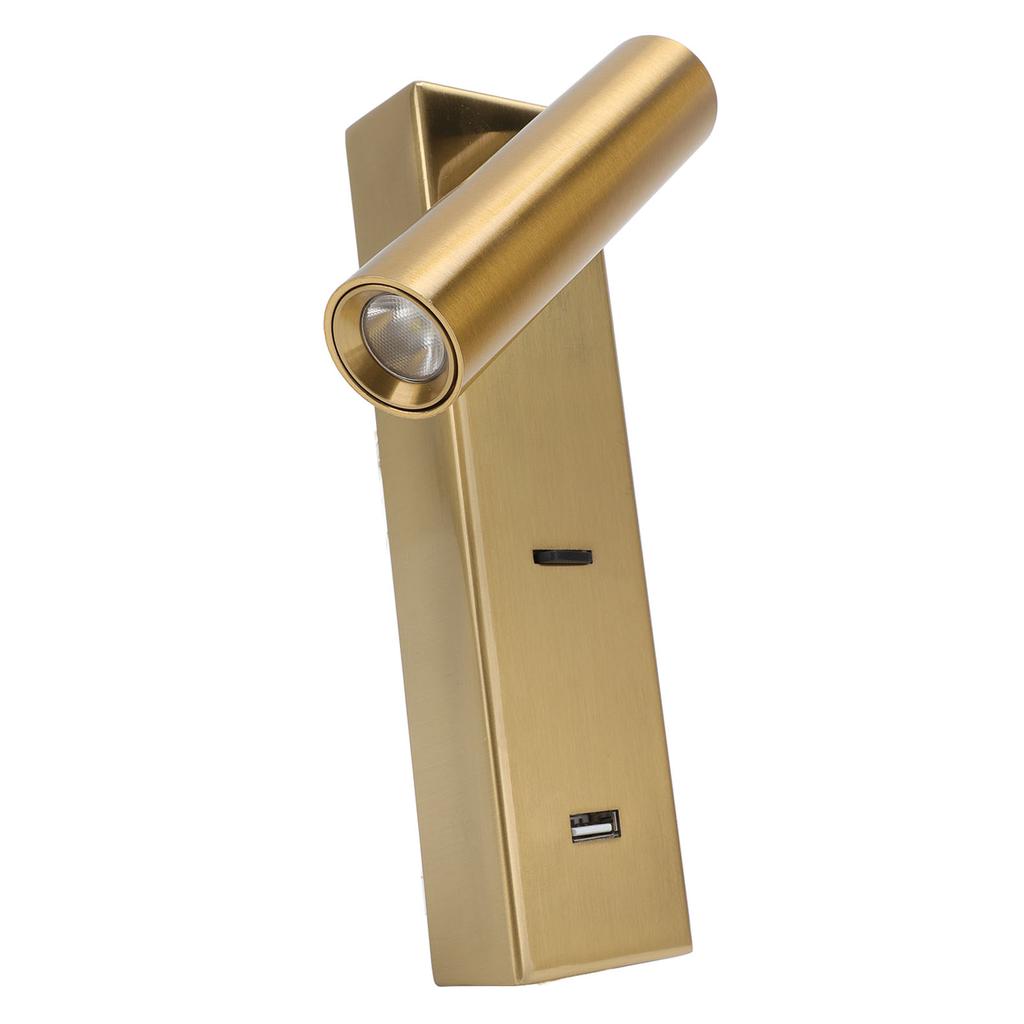 LED Wall Mounted Reading Light Simple Rechargeable Adjustable Angle Bedroom Wall Lamp for Hotel