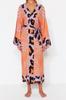 Women's Fashion New Kimono&Kaftan Ethnic Patterned Belted Maxi Woven KimonoKaftan