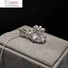 Exquisite Style Flower Pendant Necklace Female Wedding Ceremony Jewelry with Shiny Crystal Elegant Women Engagement Gift