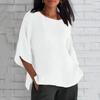 Women's Fashion Half Sleeve Round Neck Solid Colour Loose Casual Shirt Top