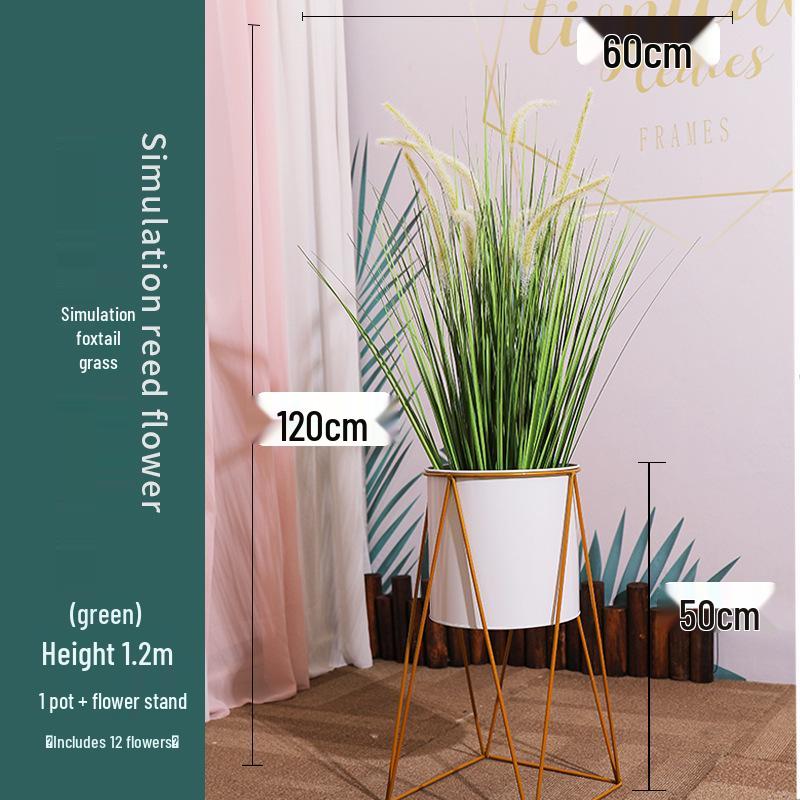 Nordic Faux Reed Grass & Foxtail Flower Floor Decor for Living Room
