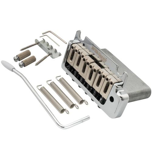 Wilkinson WOV08 10.5mm Pitch ST Tremolo Bridge with Two-Point Support for American Standard/Professional Fender Stratocaster Electric Guitars, Chrome