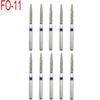 10pcs FO-11 Dental Diamond Burs Drill DentistryDia-burs Handle Diameter 1.6mm Dentist Tools for Teeth Whitening