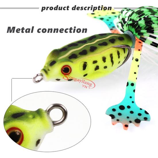 1PCS Frog Fishing Lures Soft Topwater Baits for Bass Snakehead Saltwater Freshwater Fishing