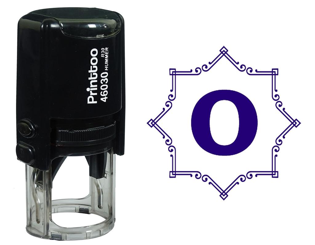 Printtoo Octagon Celtic Swirl Frame Alphabet O Monogram Self Inking Rubber Stamp Office