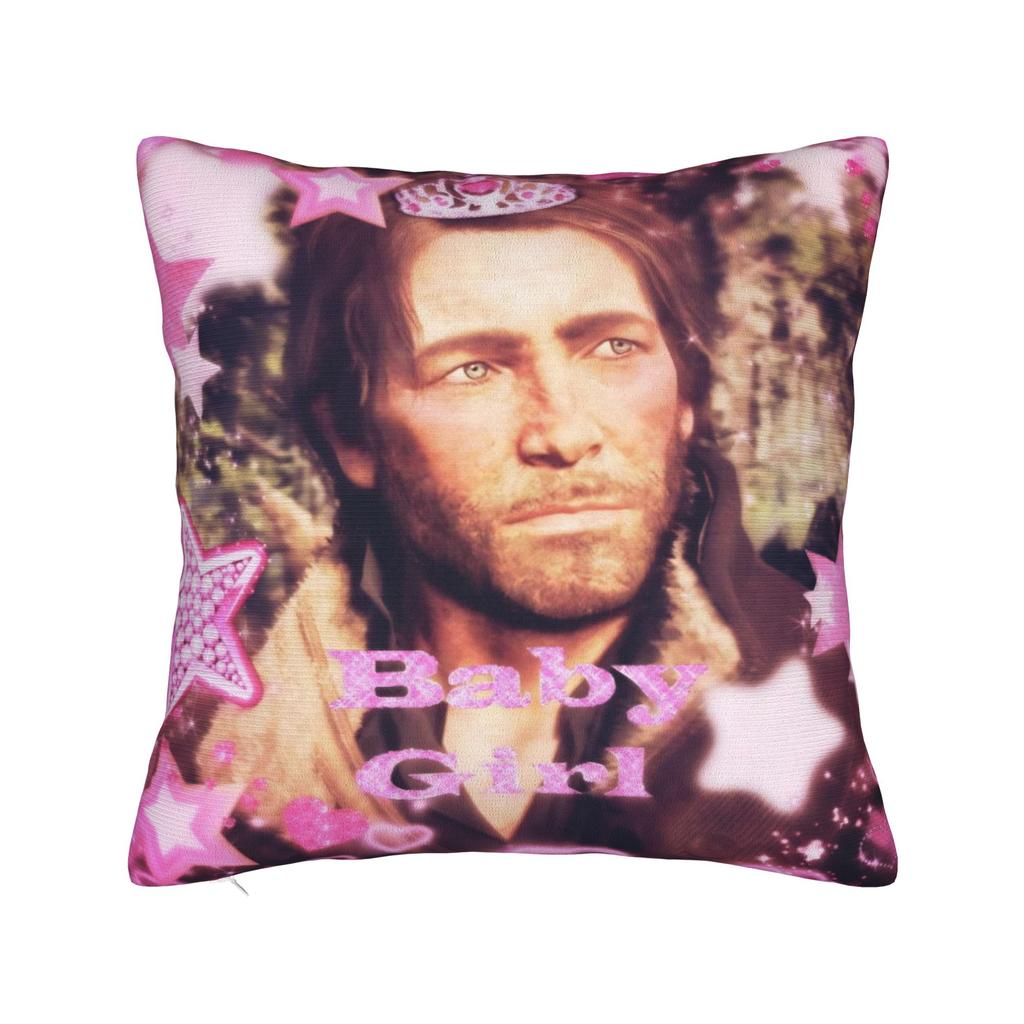 Квадратная наволочка с мемом Артура Моргана RDR2 Игровые чехлы для подушек Модный полиэстер Декор Наволочка для гостиной 40*40 см