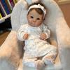 Lifelike 48cm Cloth Body Reborn Dolls Bettie Sweet Cuddly Soft Touch Newborn Babies Doll with Implanted Hair Simulation Baby Doll Kid House Play Toy