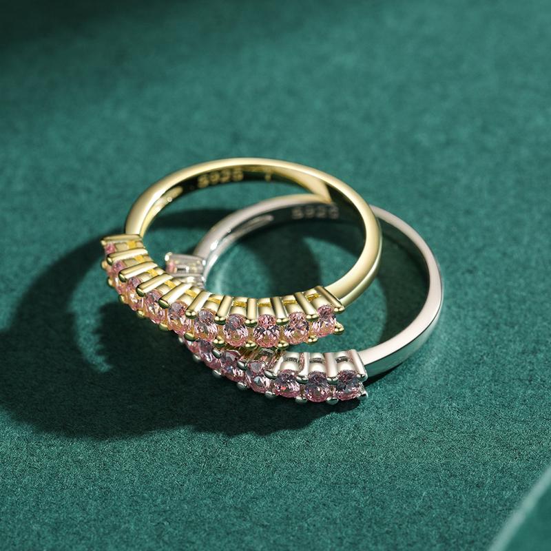 MODIAN Романтическое розовое кольцо с фианитом из стерлингового серебра 925 пробы, роскошные ослепительные кольца на палец для женщин, свадебные украшения