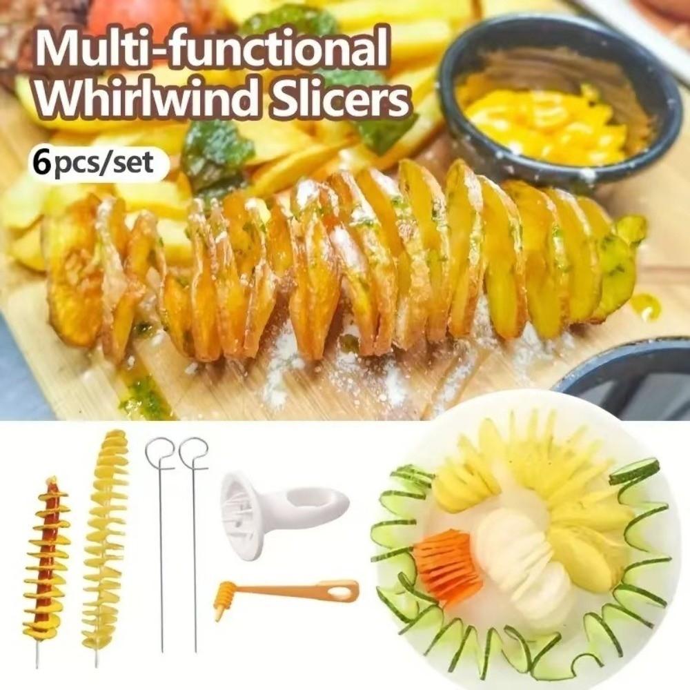 Twisted Slice Potato Spiral Cutter Whirlwind Potato Potato Tower Tool Potato Slicer BBQ Skewers