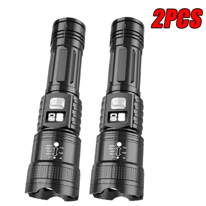 10000LM High Power Led Flashlight Rechargeable Long Range Zoom Tactical Torch Light Outdoor Emergency Camping Fishing Lantern