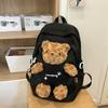 Ugly Cute Funny Bear Doll Joker Junior and Senior High School Students Shoulder Bag High Value Soft Cute Cute Girl Travel Backpack.