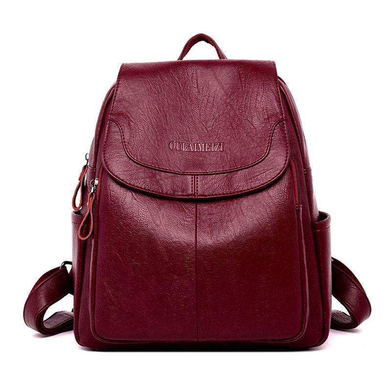 Women Bag Backpack Wild Leather Sheepskin Ladies Backpack Fashion Middle School Female Backpack Bag