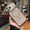 Магнитный матовый гальванизированный чехол для iPhone 17/16, большое окно, лазерная защитная крышка.