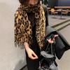 Leopard Print Thickened Warm Fleece-Like Cashmere Scarf Autumn Winter European & Korean Style Fashion Versatile Fringed Shawl