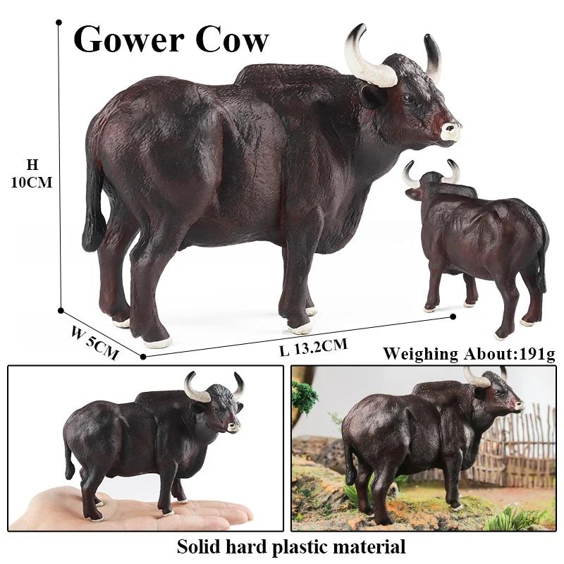 Oenux Фермерские животные Бой быков Ковбой Симуляция Домашняя птица Крупный рогатый скот Теленок Бык Вол Бык Коллекция фигурок ПВХ Модель Игрушка Детский подарок