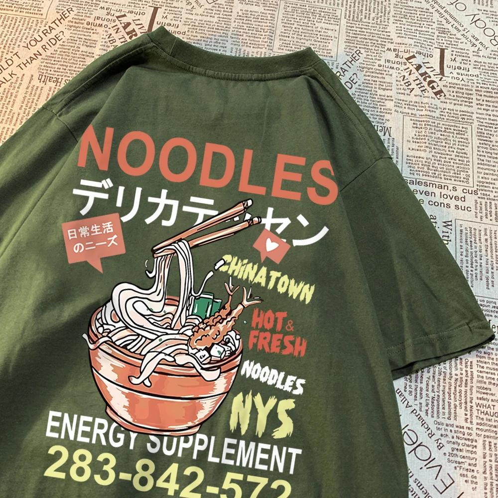 Футболка с рисунком аниме Noodies, мужская, свободная, большого размера, новая, летняя, хлопковая, креативная, футболки