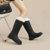 Fashion 2024 Women's Rubber Rain Long Boots Plush Lined Warm Non-slip Waterproof Outdoor Platform Shoes Women's High Boots Botas Mujer