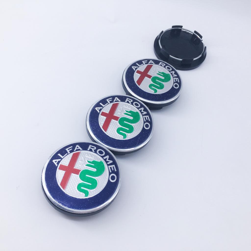 WZLN3 4pcs/Set 50MM for Alfa Romeo Giulietta GTAM Mito Brera Giulia F1 Car Wheel Hub Logo Modification Hub Cover Decoration Set