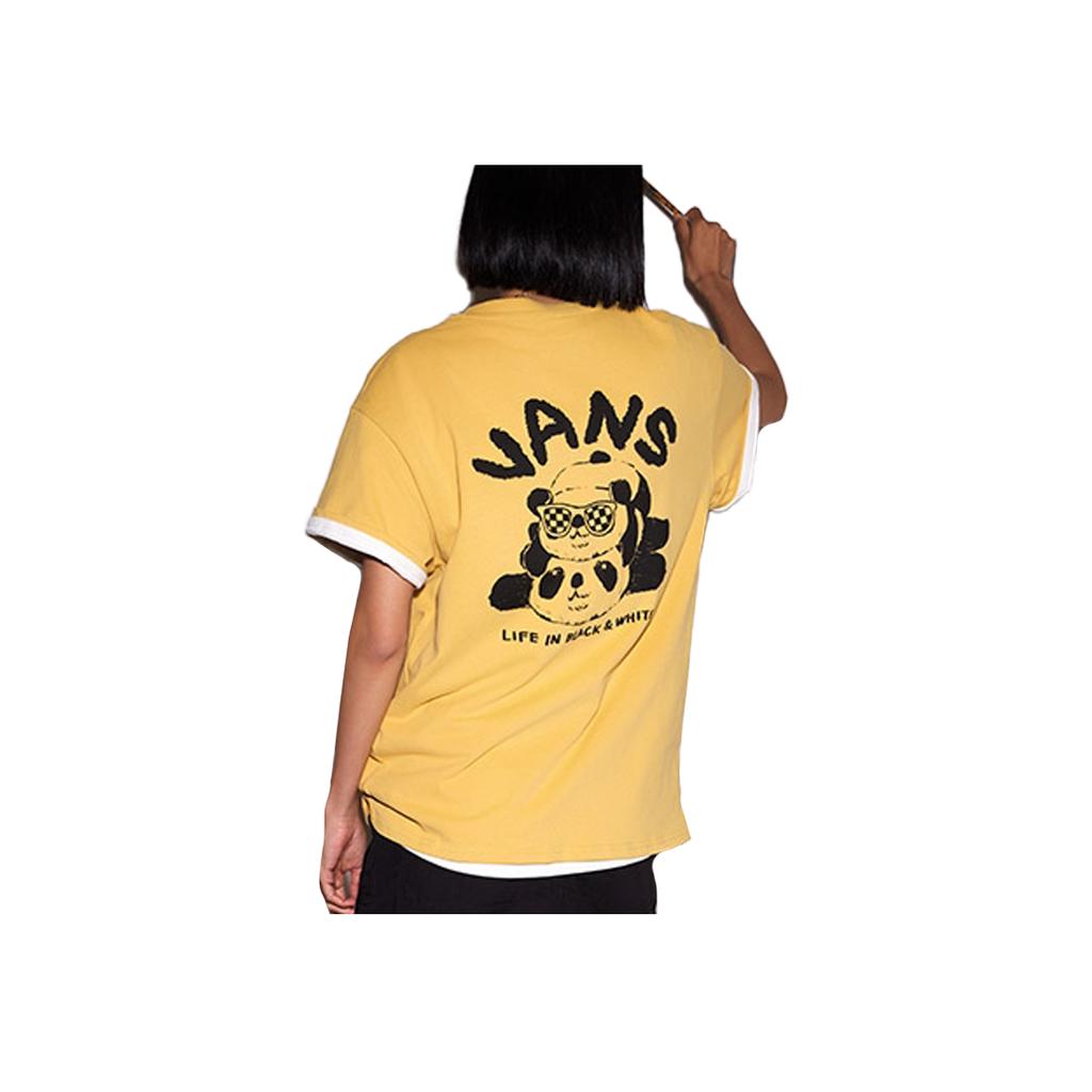 Vans Простая футболка с коротким рукавом и круглым вырезом для женщин, цвет имбирно-желтый VN000NNPOC2