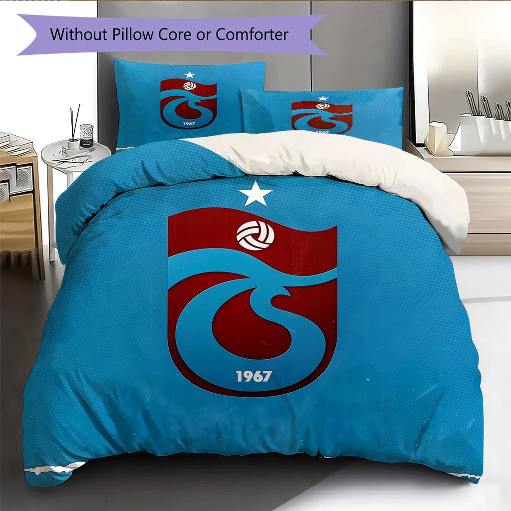 Trabzonspor Pattern Bedding Quilt Set Home Decoration Gift (1 * duvet cover + 2 * pillowcase without core)