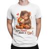 Classic Graphic Funny 100 Cotton Tshirt Cute Monkey Hugging Plush Tees Tops For Unisex