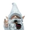Middle Finger Smoke Gnome Statue Funny Garden Wizard Dwarf Figurine Naughty Resin Sculpture for Lawn Yard Balcony Porch Patio Home Decor