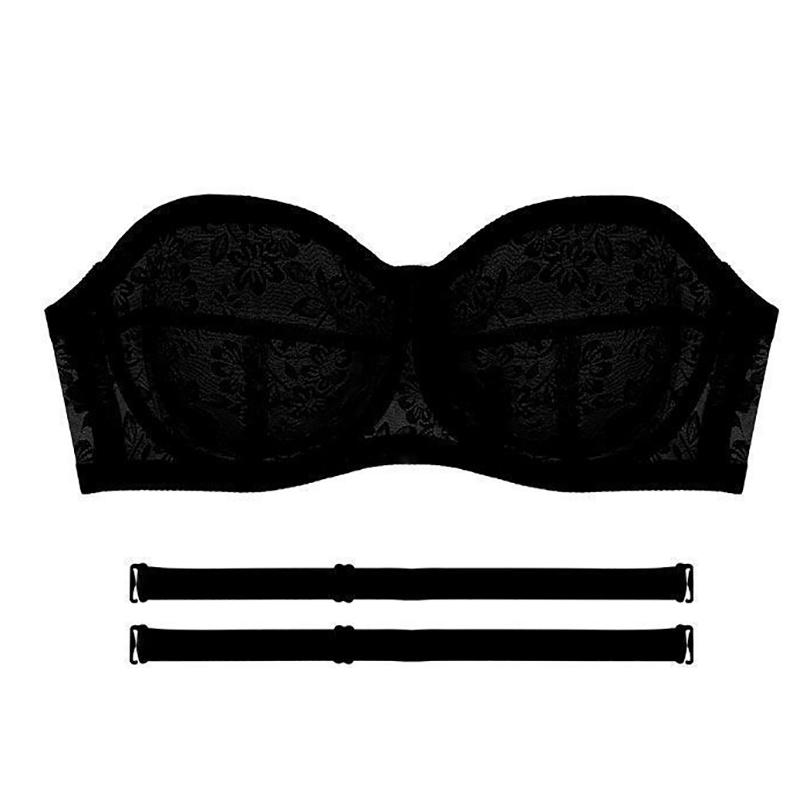 Бюстгальтер-труба без бретелек с защипами, невидимый бюстгальтер большого размера, летний цельный тонкий кружевной бюстгальтер с защитой от воздействия окружающей среды