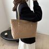 Yogodlns Soft Handbag Large Capacity Fall Winter Shoulder Bag Women Lamb Wool Tote Bag Zipper Closure Casual Shopping Traveling Tote