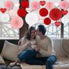 22pcs Valentines Day Party Decorations – Red Pink Paper Fans, Honeycomb Hanging, Tissue Pom Poms Kit for Classroom, Office, Birthday, Galentines