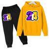 Children Clothing Hoodies +Pant Set Girls Boys3-12 Years Basketball 24 Print Toddler Leisure Coat Sports Suit Spring Autumn
