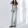 Light American Style Micro-flare Jeans for Women In Spring New High-waist Slim Bell-flare Trousers