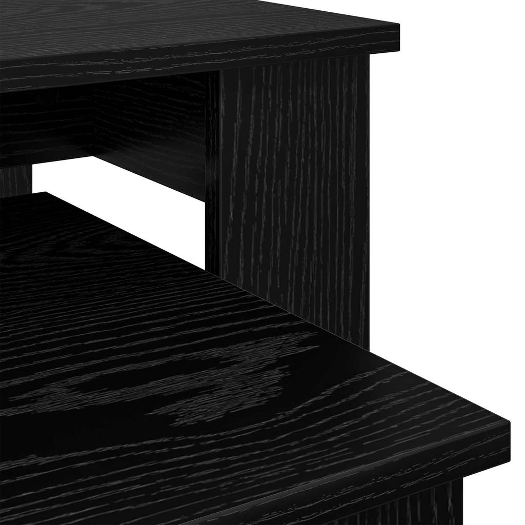 Coffee Table Set 2 pcs Black Oak Effect Wood Based Material