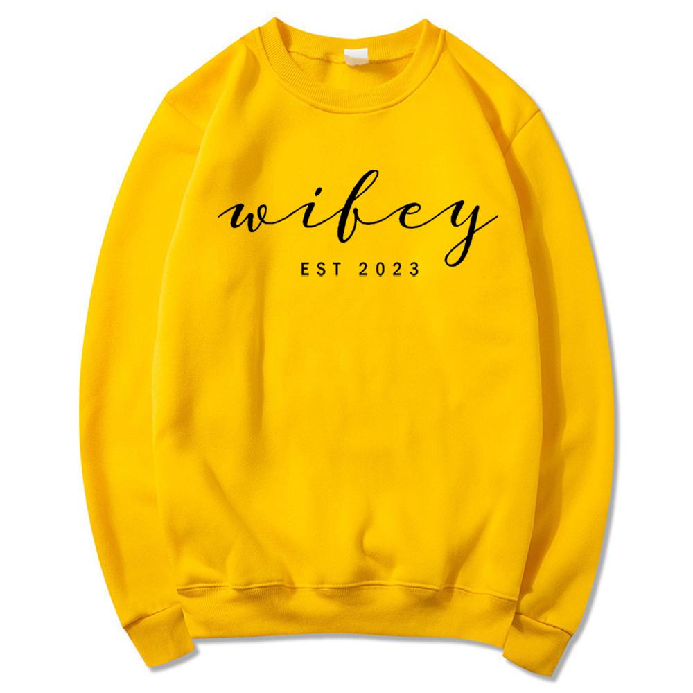 Wifey EST 2023, толстовки, свадебный свитер, свадебные рубашки, забавная футболка для жены, подарок для женщин, модные эстетические толстовки, топы