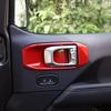 For Jeep Gladiator JT/JL 18-2025 ABS Red Inner Door Handle Bowl Panel Cover Trim