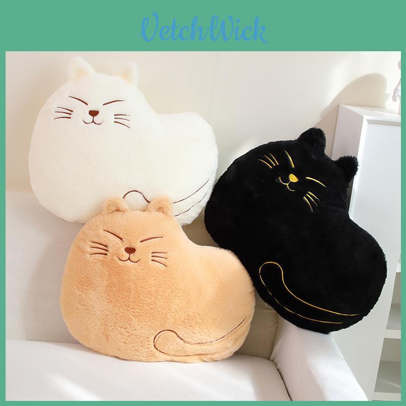 Cute Cat Plush Doll In Milk White Color Ultra Soft Cushion For Kids Sleep Time