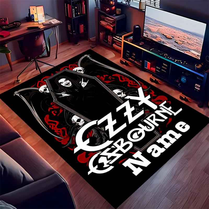 Custom personalization rock Ozzy Osbourne Print Area Rug - Soft, Washable Non-Slip Indoor Mat,Living Room,Home&Office Decorative Rug