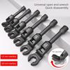 6Pcs 12mm-19mm Flexible Head Fuels Line Socket  Set 3/8inch Drives Crowfoot Nut  Socket  Set Ergonomic Handle