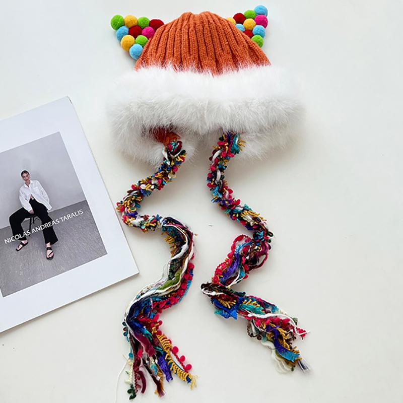 Милые медвежьи ушки Тедди флис вязаный разноцветный пуловер шапка для женщин зимние теплые защитные наушники Able Straps шапки-бомберы