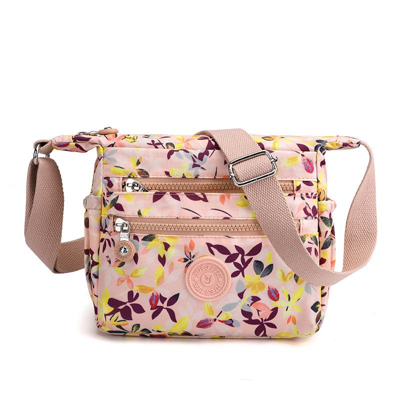 2025 Новая Мода Нейлоновая Принтованная Сумка-Мессенджер Большая Вместимость Многослойная Цветочная Сумка на Плечо Повседневная Универсальная Женская Сумка Кроссбоди