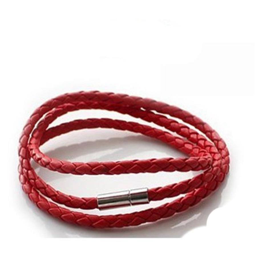 Новое модное ожерелье из шнура из натуральной кожи, крученая цепочка из нержавеющей стали AVE