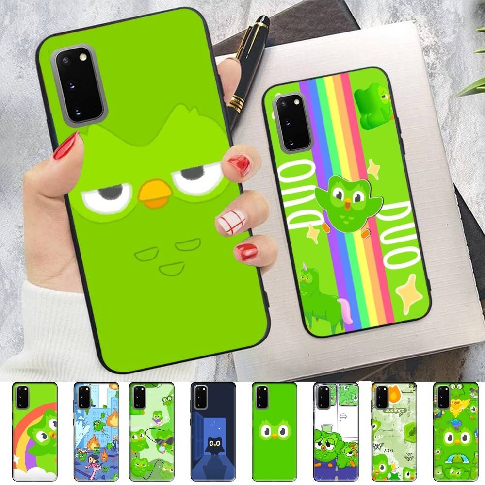 Популярный чехол для телефона с зеленой совой D-Duolingo для Samsung S 24 Fe 25 Ultra Plus 20 Lite 21 30 22 23 24 22 Ultra 5G Fundas