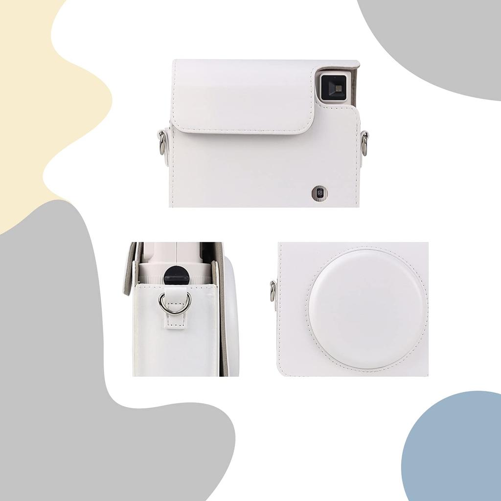 Сумка для камеры HIYQIN Instax FUJIFILM instax SQUARE SQ1, защитный чехол для камеры с плечевым ремнем, чехол из искусственной кожи, (белый)