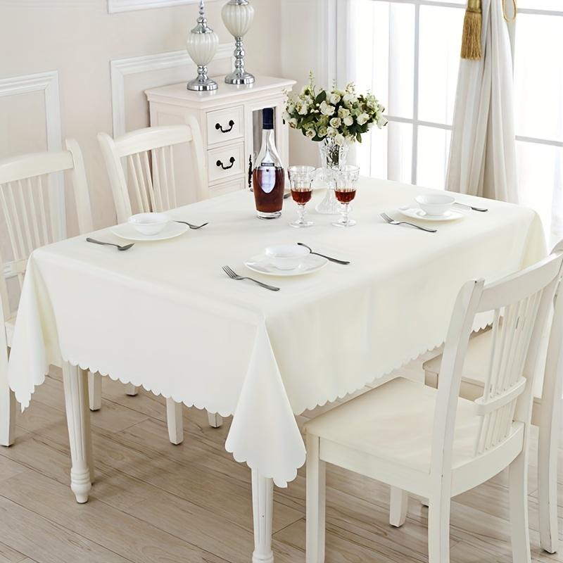 Скатерть из 100% полиэстера, кухня, ресторан, вечеринка, украшение праздничного стола, однотонная настольная крышка, натуральная ткань