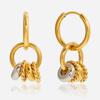 Light luxury niche high-end color matching multi-ring pendant earrings