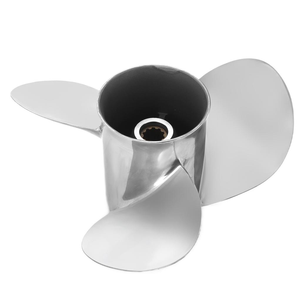 10 1 4x12in Boat Outboard Propeller 3 Blades 10T RH Stainless Steel Replacement for Suzuki Engines 20‑30HP