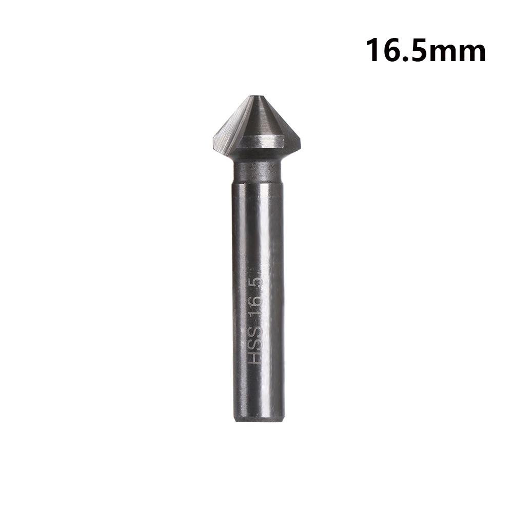 HSS Wood Steel Hard Metals Round Handle Three Edge Chamfer Hand Power Tools Countersink Drill Bit Cutter Tool